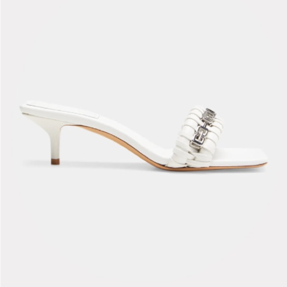 Givenchy
G Woven Lambskin Chain Kitten-Heel Mule 40| IT US 10 NWOT